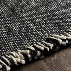 Boyden Black Area Rug with Tassels - Clearance - Ornate Home