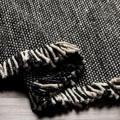 Boyden Black Area Rug with Tassels - Clearance - Ornate Home