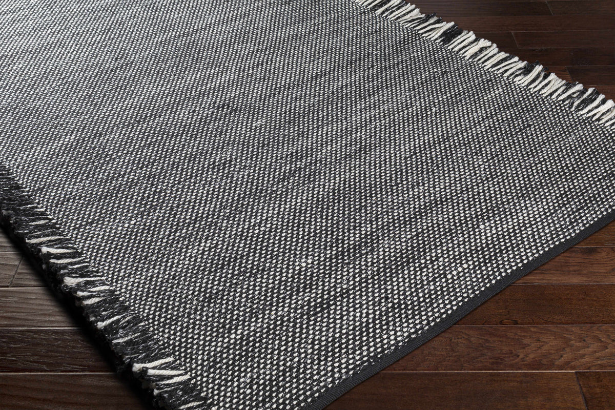 Boyden Black Area Rug with Tassels - Clearance - Ornate Home