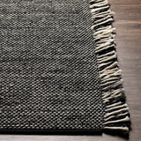 Boyden Black Area Rug with Tassels - Clearance - Ornate Home