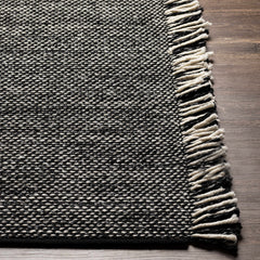 Boyden Black Area Rug with Tassels - Clearance - Ornate Home
