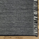 Boyden Black Area Rug with Tassels - Clearance - Ornate Home