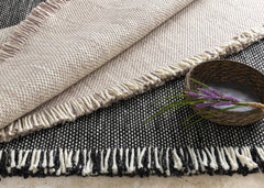 Boyden Black Area Rug with Tassels - Clearance - Ornate Home