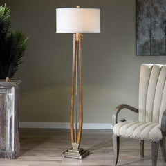 Boydton Bronze/Brown/Woodtone Burnished Wood Floor Lamp - Ornate Home