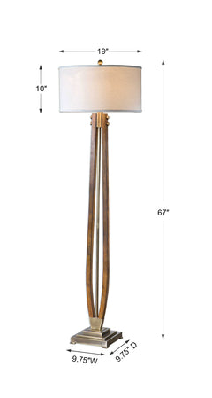 Boydton Bronze/Brown/Woodtone Burnished Wood Floor Lamp - Ornate Home