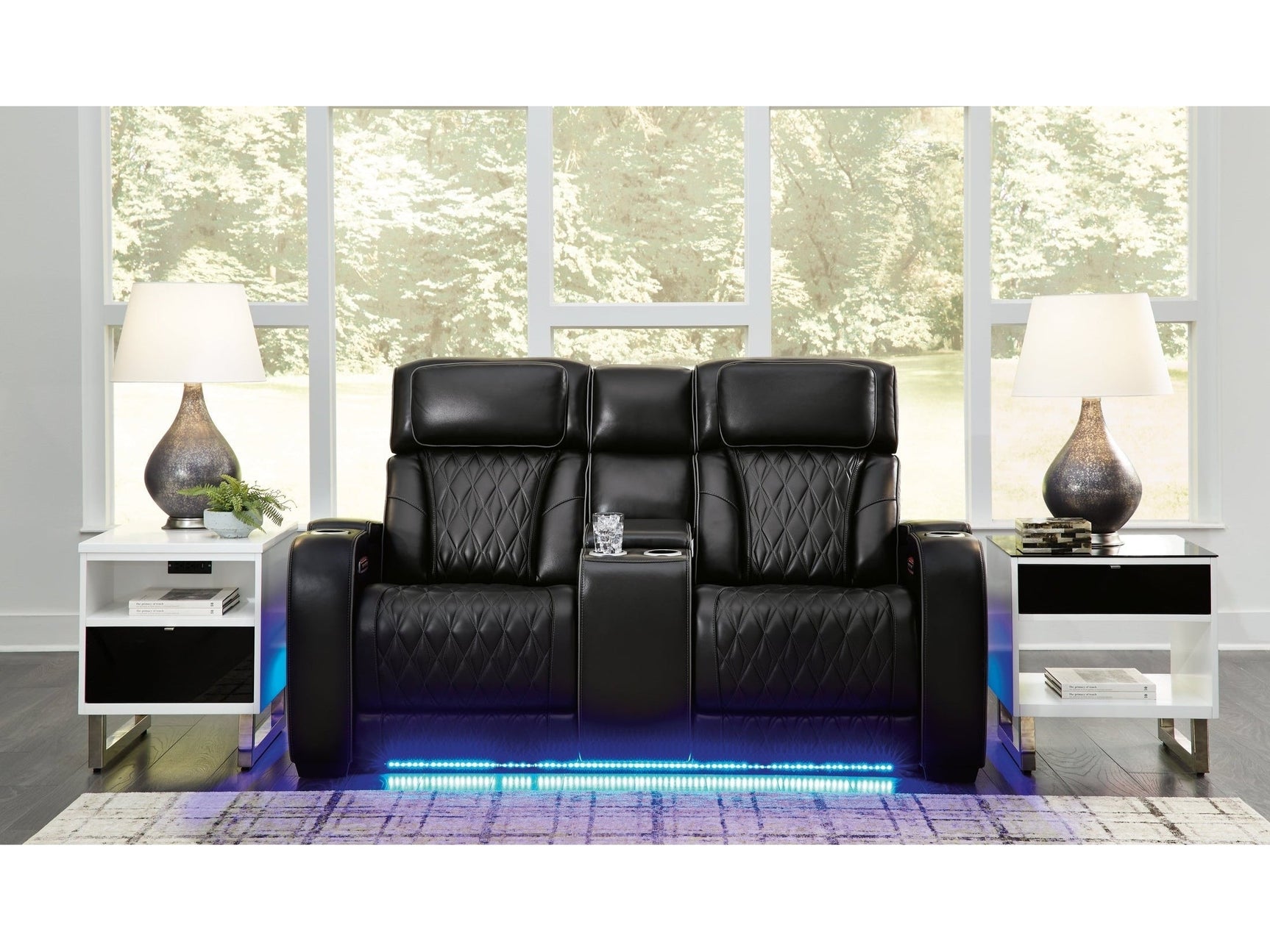 Boyington Black Power Reclining Loveseat with Console (Online Special Price) - Ornate Home