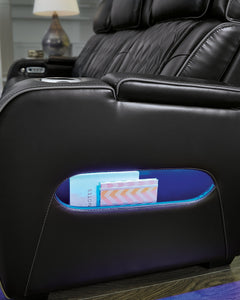 Boyington Black Power Reclining Loveseat with Console - Ornate Home