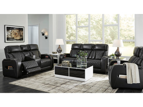 Boyington Black Power Reclining Sofa, Loveseat and Recliner - Ornate Home