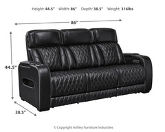 Boyington Black Power Reclining Sofa - Ornate Home