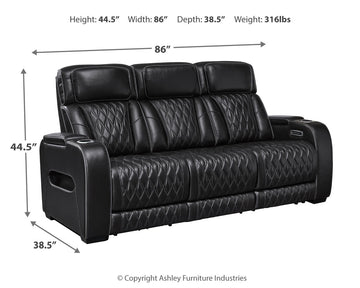 Boyington Black Power Reclining Sofa - Ornate Home