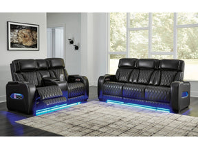 Boyington Black Power Reclining Sofa and Loveseat - Ornate Home