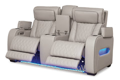 Boyington Gray Power Reclining Loveseat with Console - Ornate Home