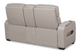 Boyington Gray Power Reclining Loveseat with Console - Ornate Home