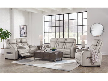 Boyington Gray Power Reclining Sofa, Loveseat and Recliner - Ornate Home