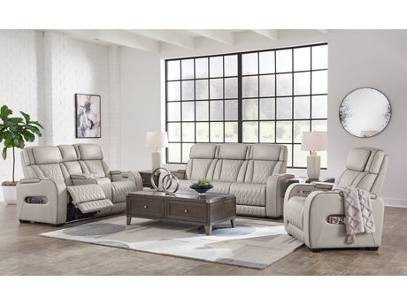 Boyington Gray Power Reclining Sofa, Loveseat and Recliner - Ornate Home