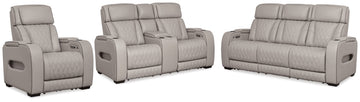 Boyington Gray Power Reclining Sofa, Loveseat and Recliner - Ornate Home