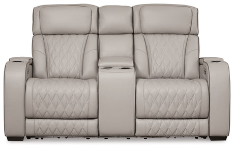 Boyington Gray Power Reclining Sofa, Loveseat and Recliner - Ornate Home