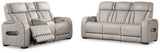 Boyington Gray Power Reclining Sofa, Loveseat and Recliner - Ornate Home