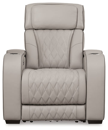 Boyington Gray Power Reclining Sofa, Loveseat and Recliner - Ornate Home
