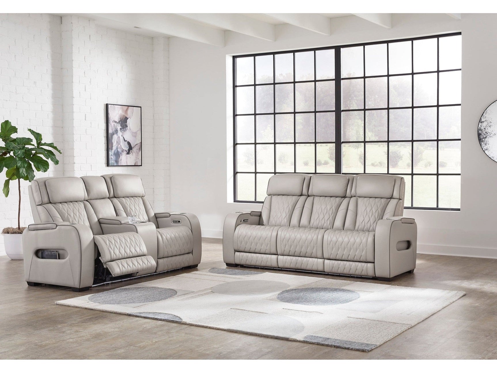 Boyington Gray Power Reclining Sofa and Loveseat (Online Special Price) - Ornate Home
