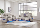 Boyington Gray Power Reclining Sofa and Loveseat - Ornate Home