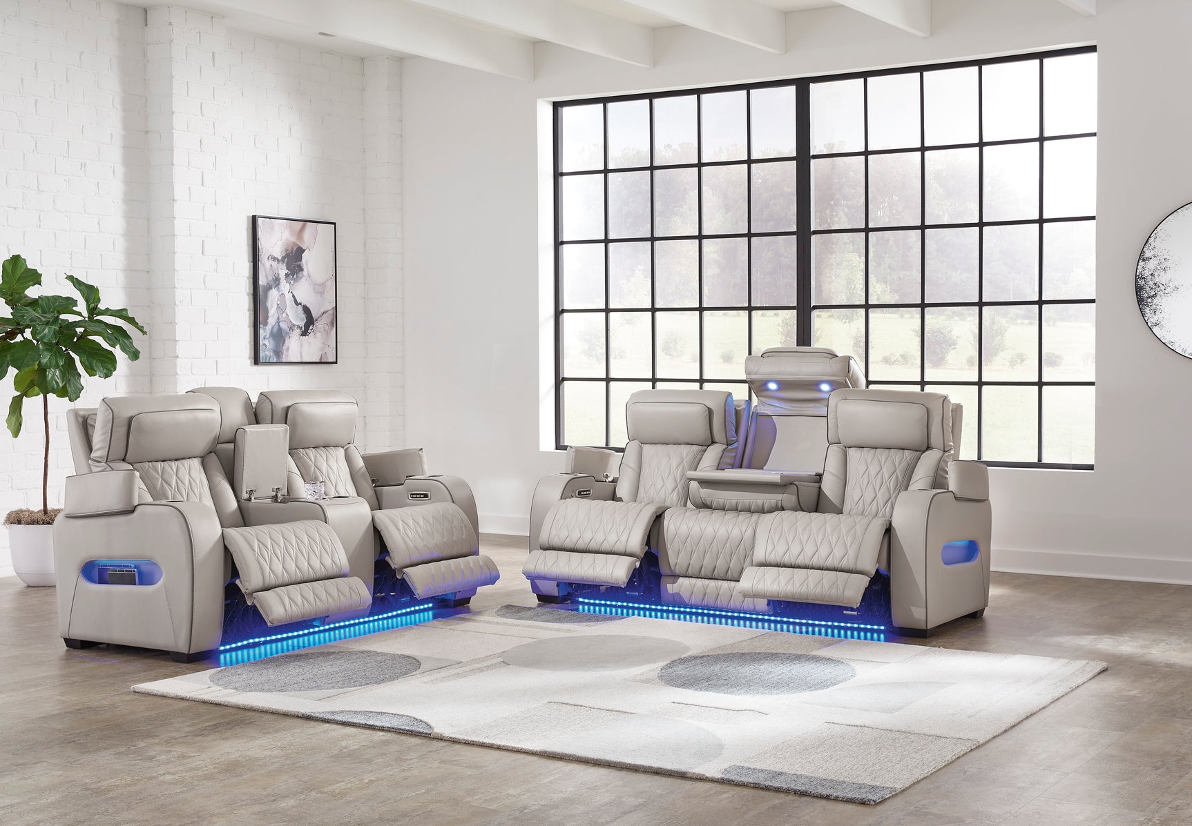 Boyington Gray Power Reclining Sofa and Loveseat - Ornate Home