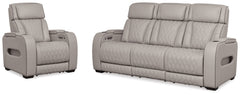 Boyington Gray Power Reclining Sofa and Recliner - Ornate Home