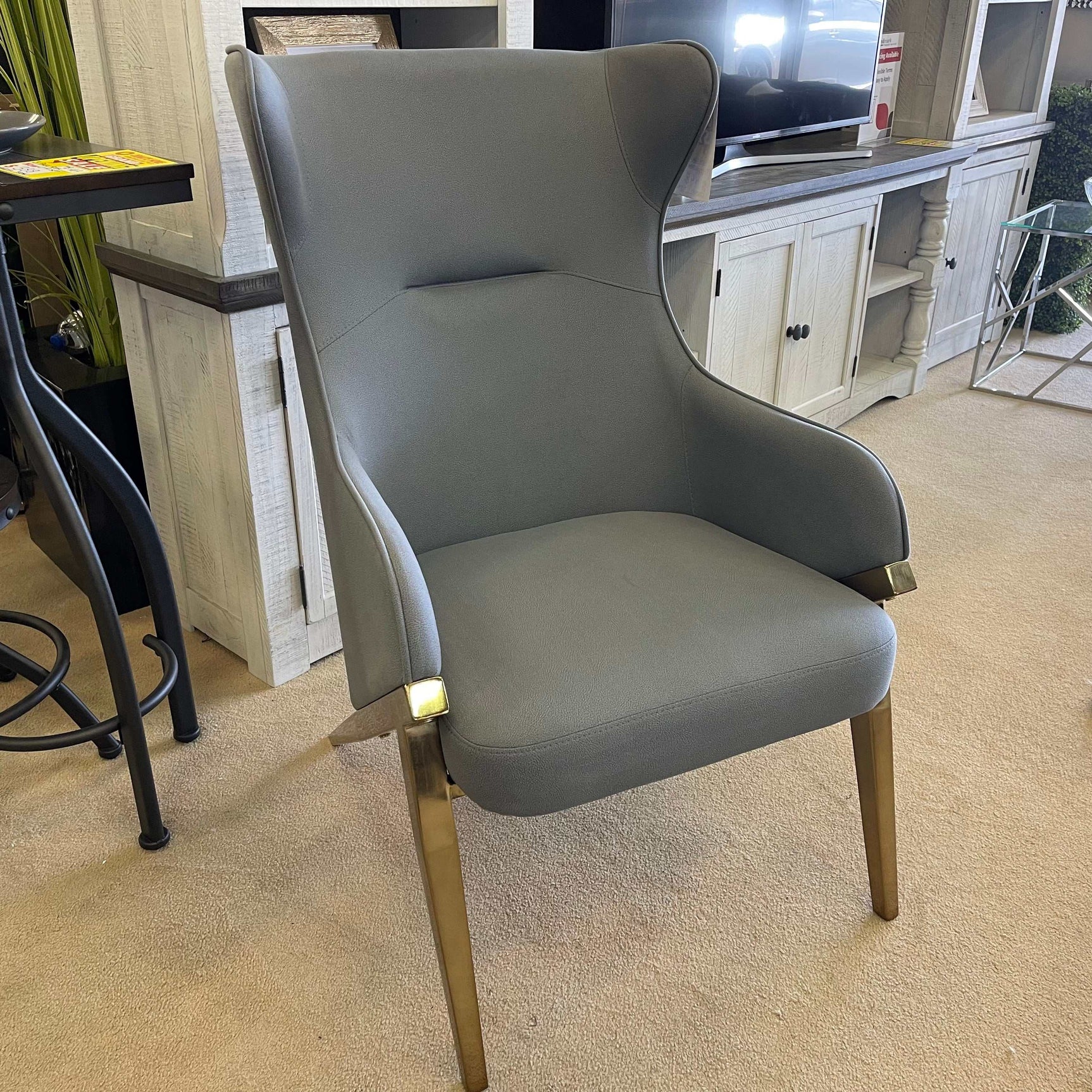 Bozarro Slate & Bronze Accent Chair - Ornate Home