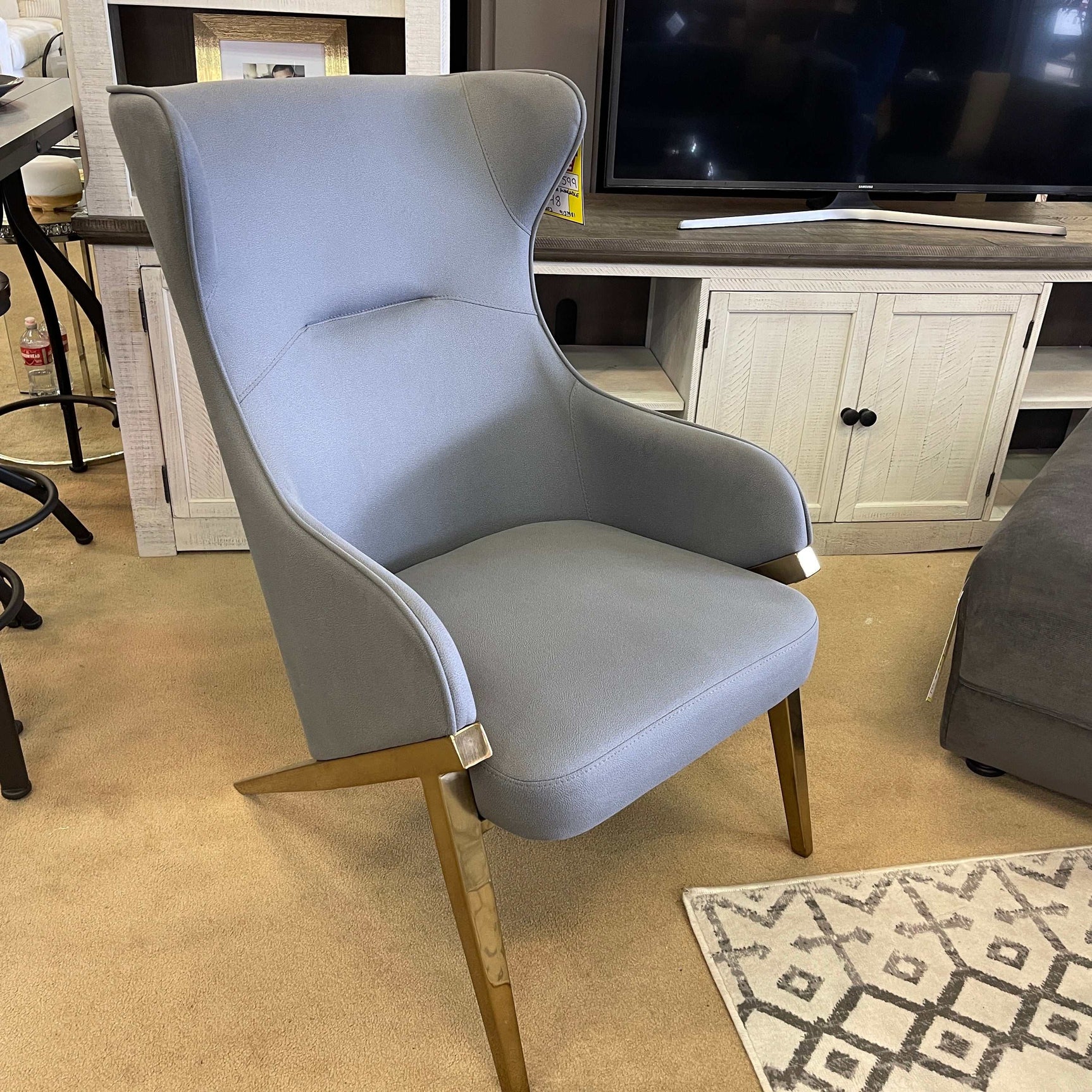 Bozarro Slate & Bronze Accent Chair - Ornate Home