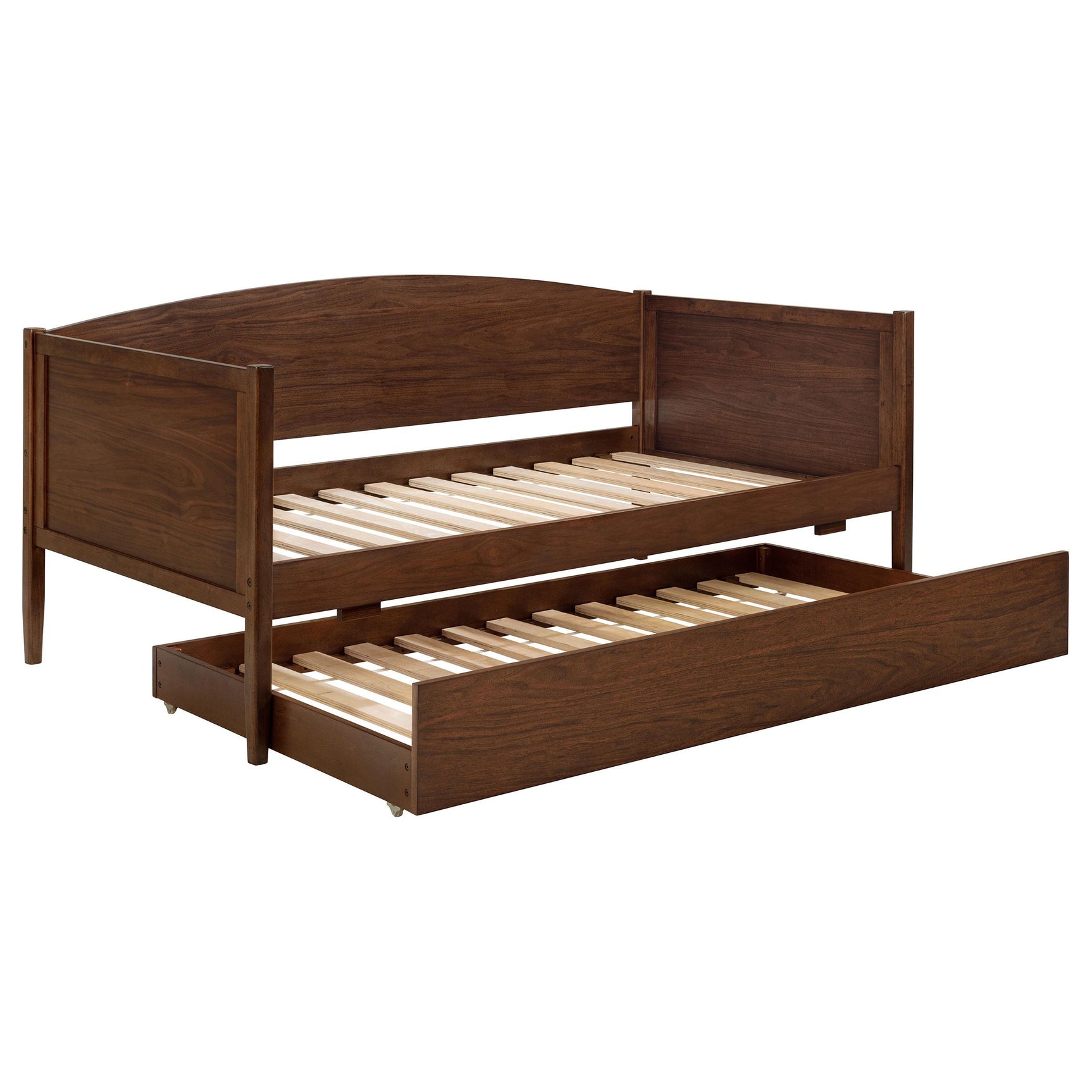 Bozeman Medium Walnut Wood Twin Daybed With Trundle - Ornate Home