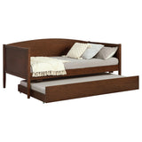 Bozeman Medium Walnut Wood Twin Daybed With Trundle - Ornate Home