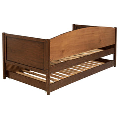 Bozeman Medium Walnut Wood Twin Daybed With Trundle - Ornate Home
