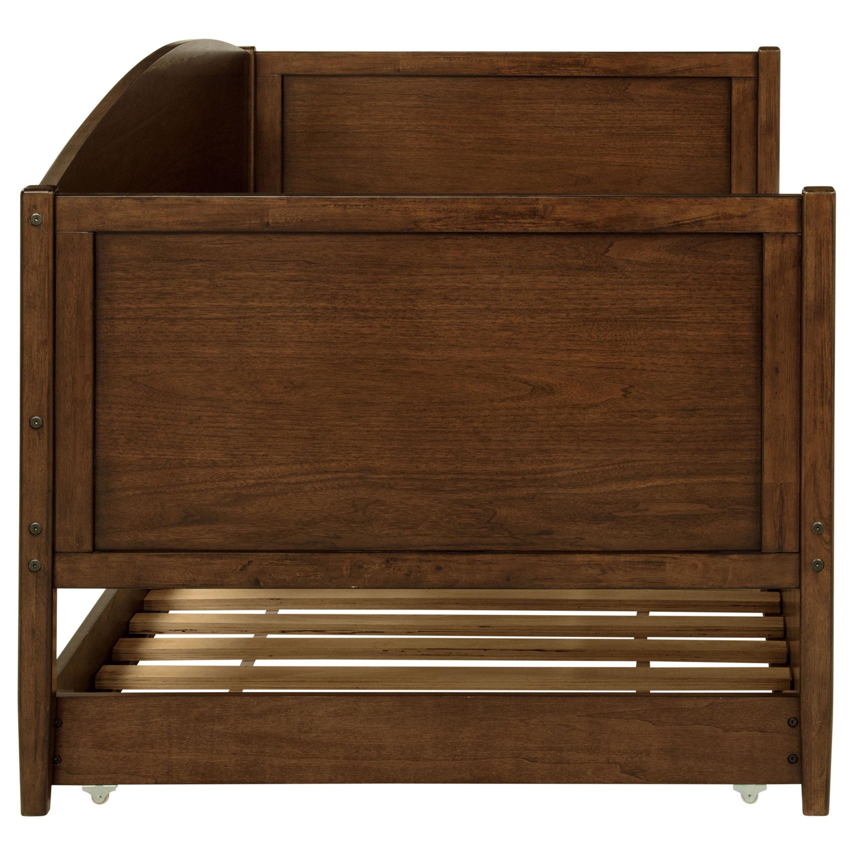 Bozeman Medium Walnut Wood Twin Daybed With Trundle - Ornate Home