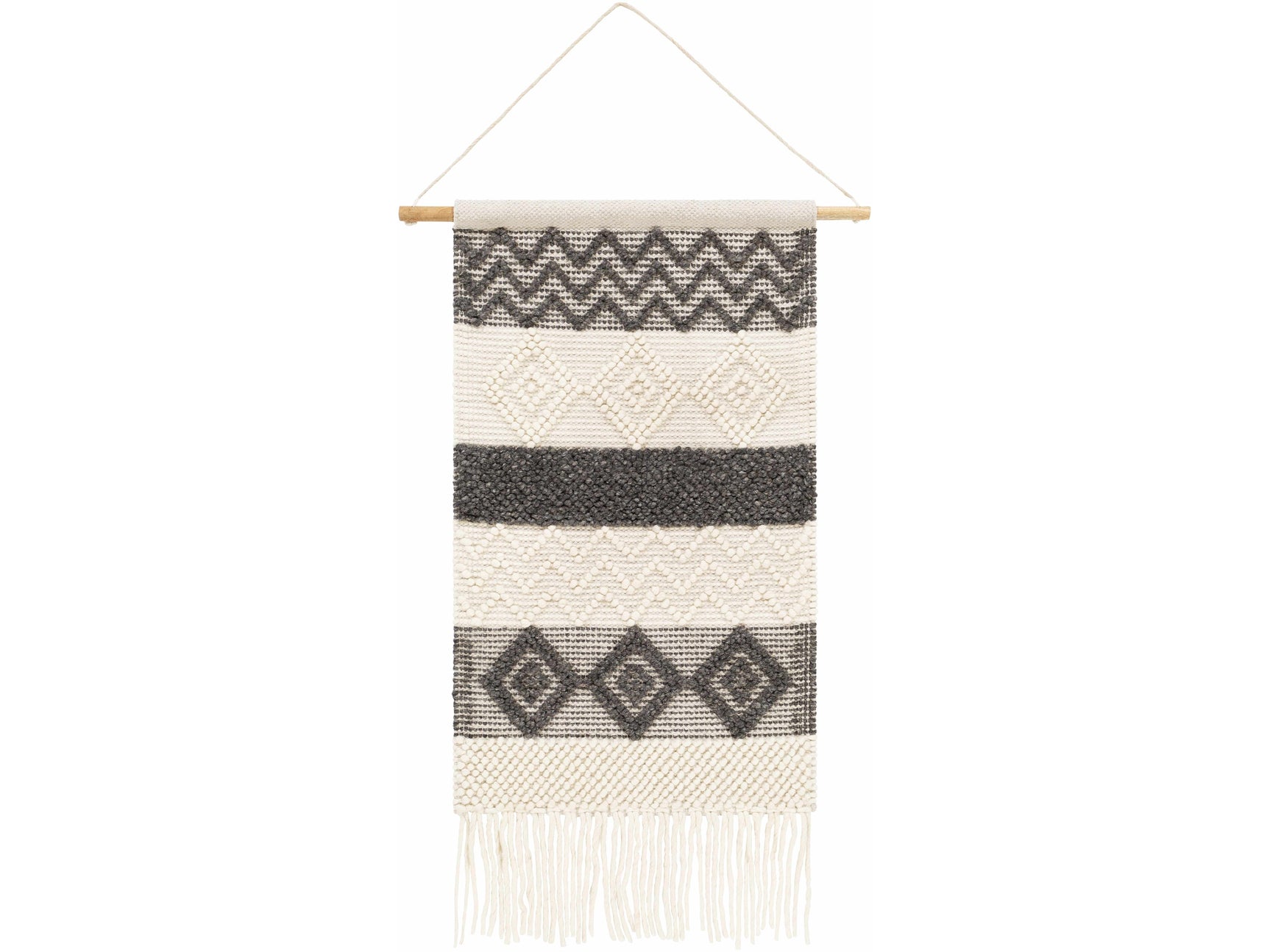 Bracebridge Monochrome Geometric Pattern Wall Hanging - Ornate Home