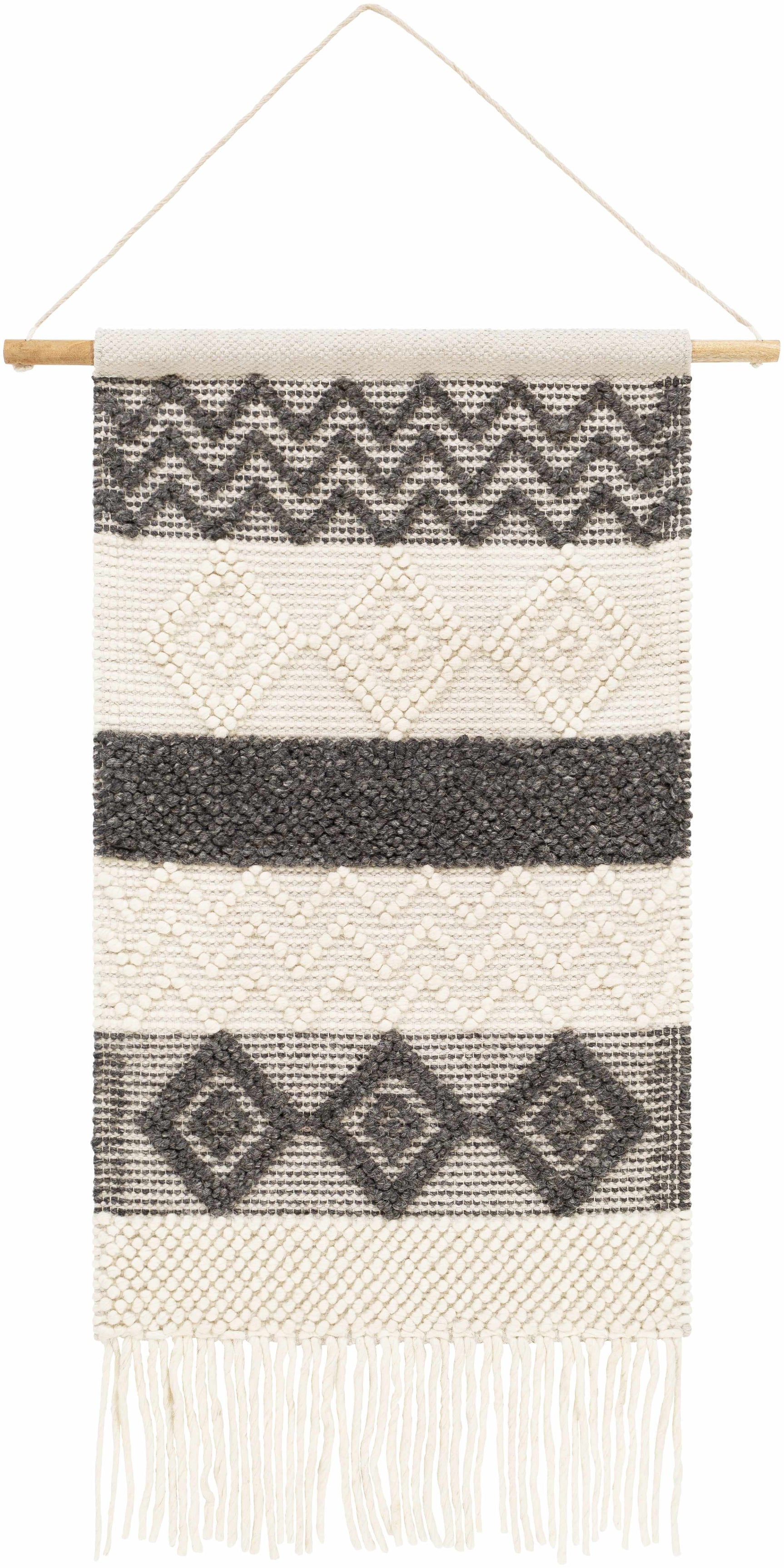 Bracebridge Monochrome Geometric Pattern Wall Hanging - Ornate Home