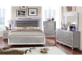 Brachium Silver 5 Pc. Queen Bedroom Set w/ 2 Nightstand - Ornate Home