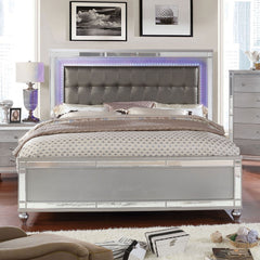 Brachium Silver 5 Pc. Queen Bedroom Set w/ 2 Nightstand - Ornate Home