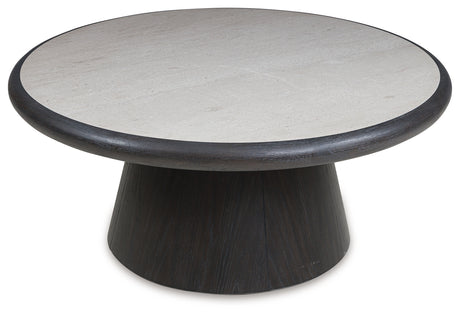 Bracken French Black Round Cocktail Table - Ornate Home