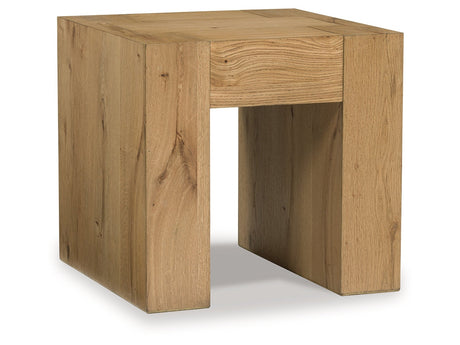 Bracken Light Brown Square End Table - Ornate Home