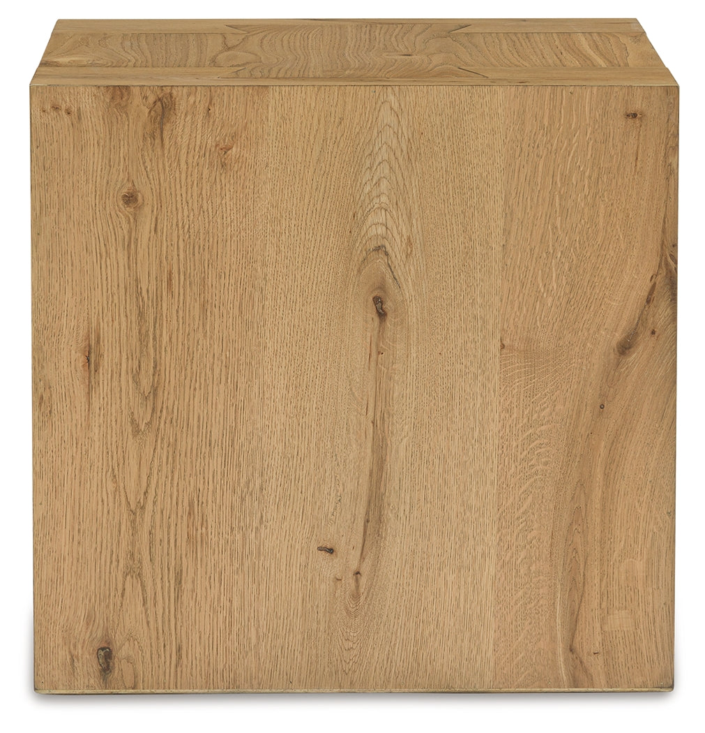 Bracken Light Brown Square End Table - Ornate Home