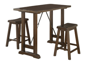 Bracknell Brown Cherry 3-Piece Pack Counter Height Set - Ornate Home