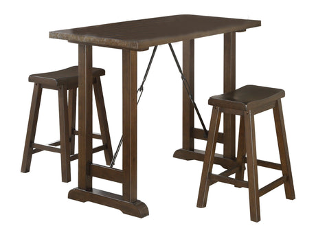 Bracknell Brown Cherry 3-Piece Pack Counter Height Set - Ornate Home