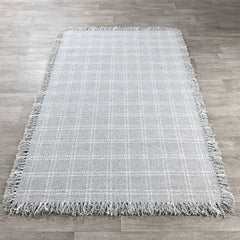 Bradbury Check Pearl/Gray Wool Rug - Ornate Home