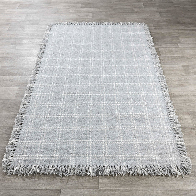 Bradbury Check Pearl/Gray Wool Rug - Ornate Home