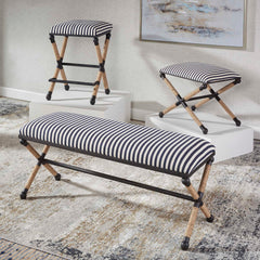 Braddock Black/Blue/White Backless Counter Stool - Ornate Home