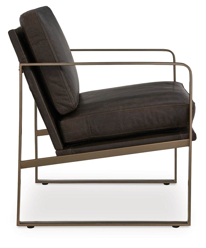 Bradett Dark Brown/Gold Accent Chair (Online Special Price) - Ornate Home