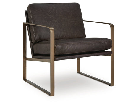 Bradett Dark Brown/Gold Accent Chair - Ornate Home