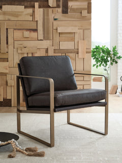 Bradett Dark Brown/Gold Accent Chair - Ornate Home