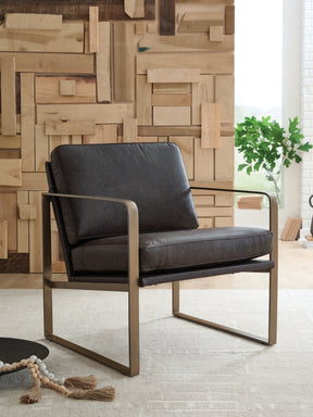 Bradett Dark Brown/Gold Accent Chair - Ornate Home