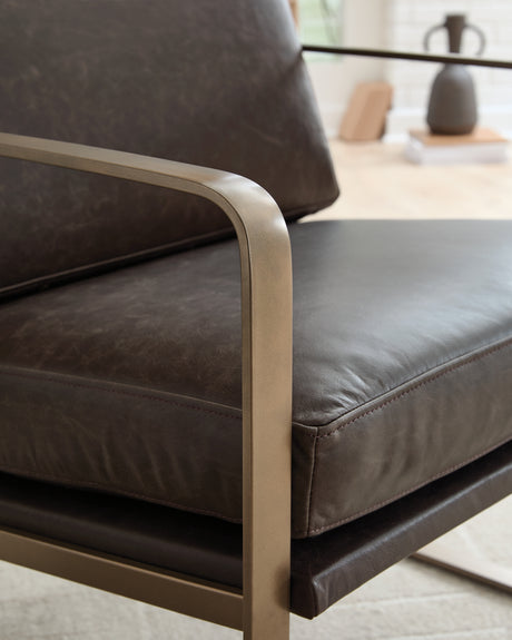 Bradett Dark Brown/Gold Accent Chair - Ornate Home